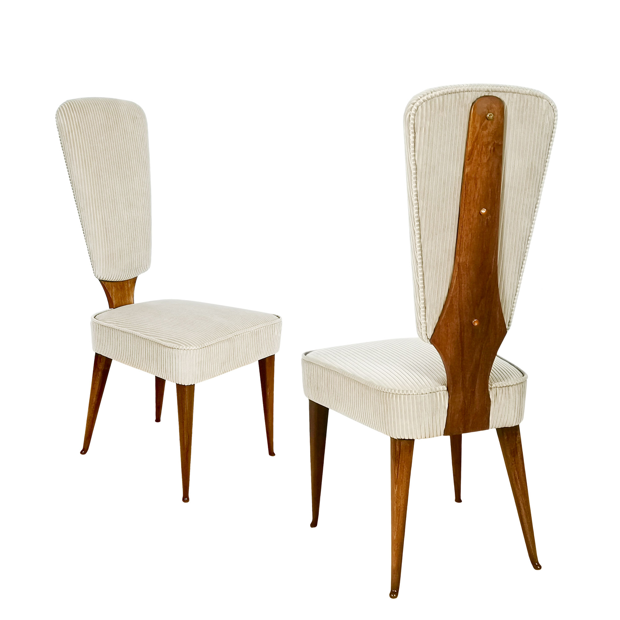 Pair of chairs with high backrests – Italy 1940