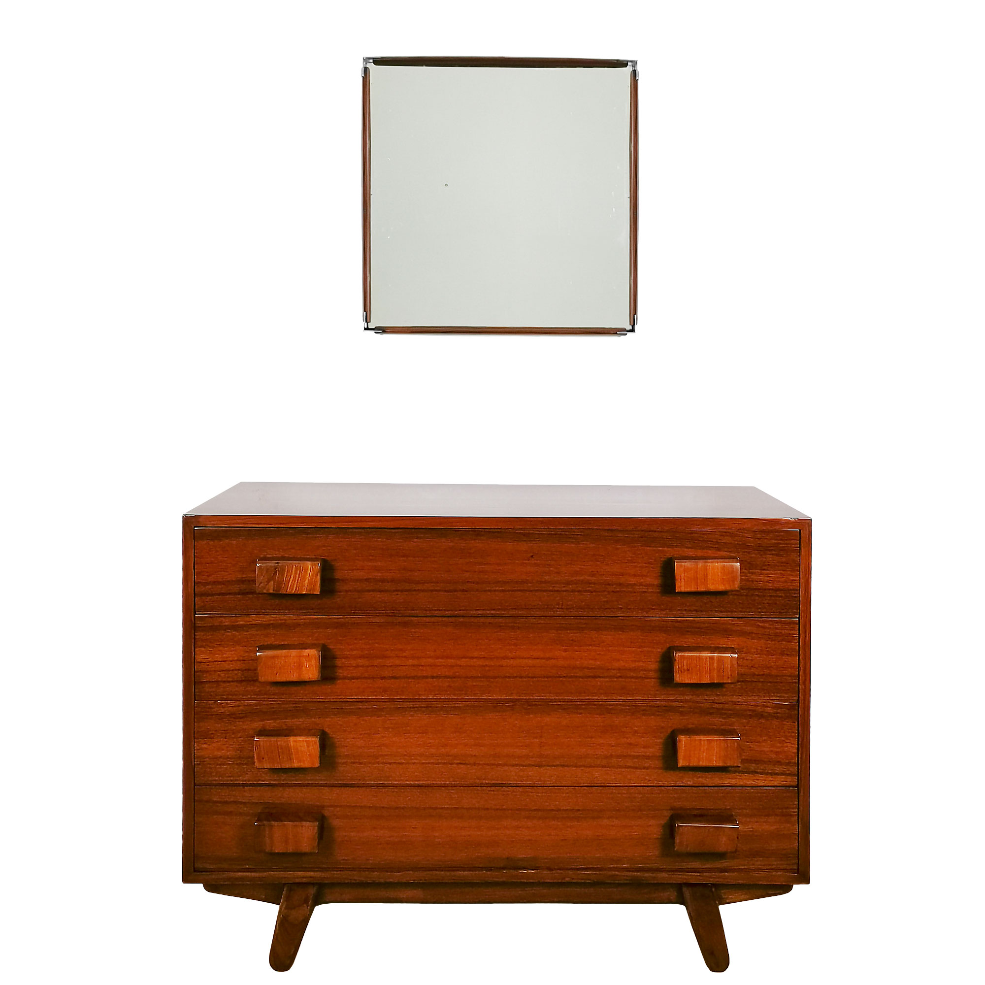 Chest of drawers with matching mirror – Italy 1950