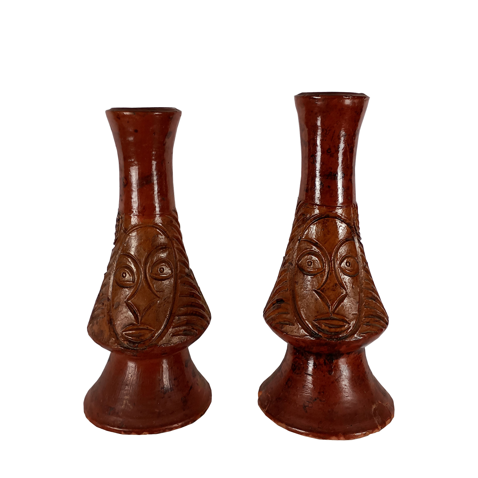 Pair of vases in glazed terracotta – France 1950