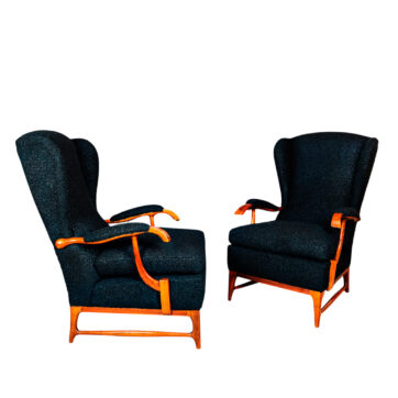 Paire de fauteuils à oreilles par Paolo Buffa - Italie 1950
