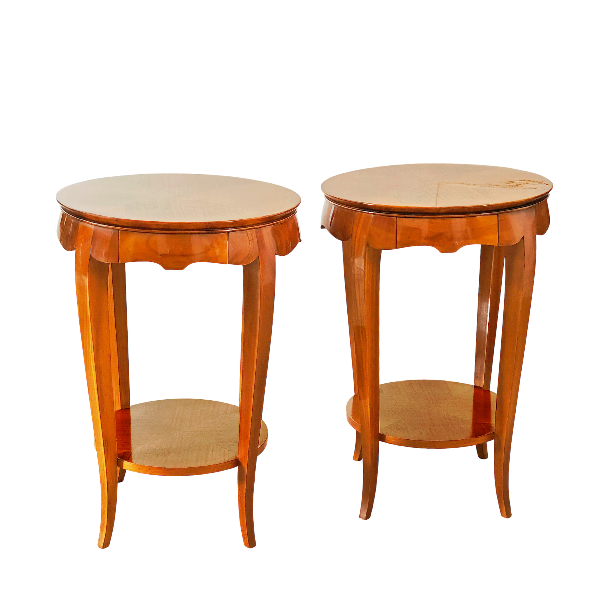 Pair of round bedside tables - France 1940
