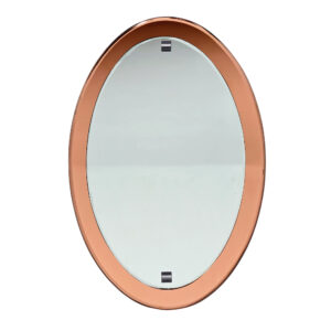 pink bevelled mirror italy 1950