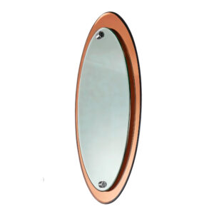 pink bevelled mirror italy 1950