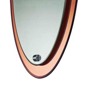 pink bevelled mirror italy 1950
